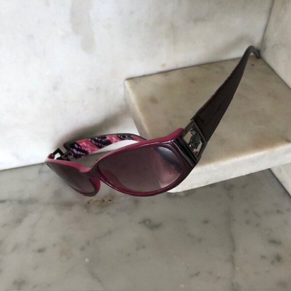 VERSACE Cat Eye Temple Medusa RX Sunglasses Italy Pink White Brown 9617-3